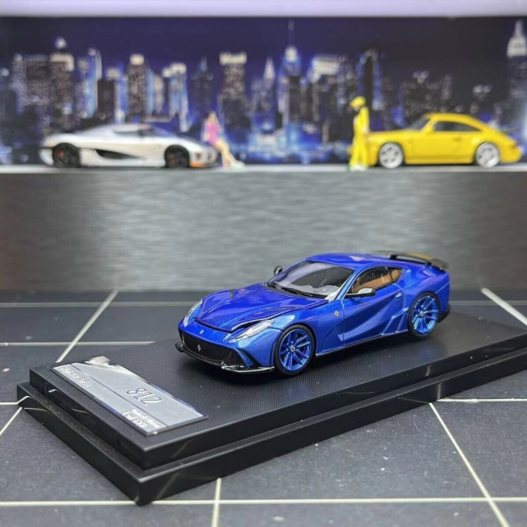 SH 1:64 Blue Novitec 812 F12 TDF N-Largo Sports Model Diecast Metal Car New