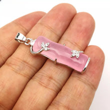 Load image into Gallery viewer, Nature Jade Bamboo Pendant Necklace Gift Jewelry charm Blessing Lucky Pink s
