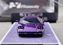 Load image into Gallery viewer, FY 1:64 Purple Countach LP5000 S QV Racing Sports Model Diecast Metal Car New Collection
