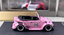 Load image into Gallery viewer, HKM 1:64 Pink VW RWB Beetle #23 Convertible Sports Model Diecast Metal Car New Collection
