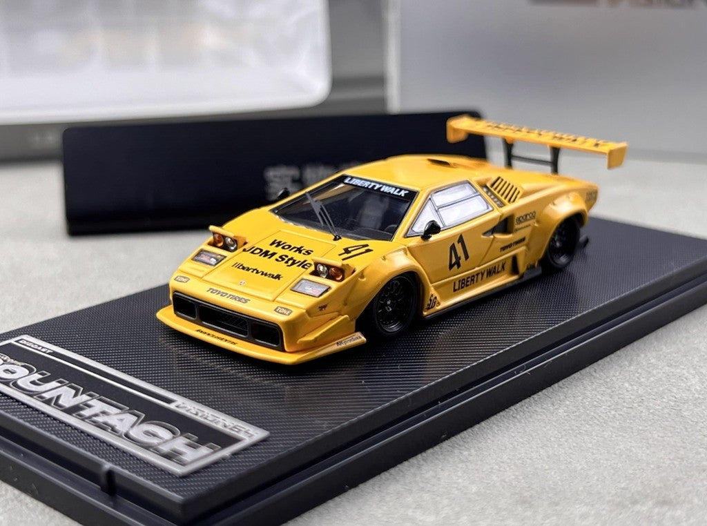 Vision 1:64 Yellow Countach LP5000 LB #41 Sports Model Diecast Metal Car New Collection