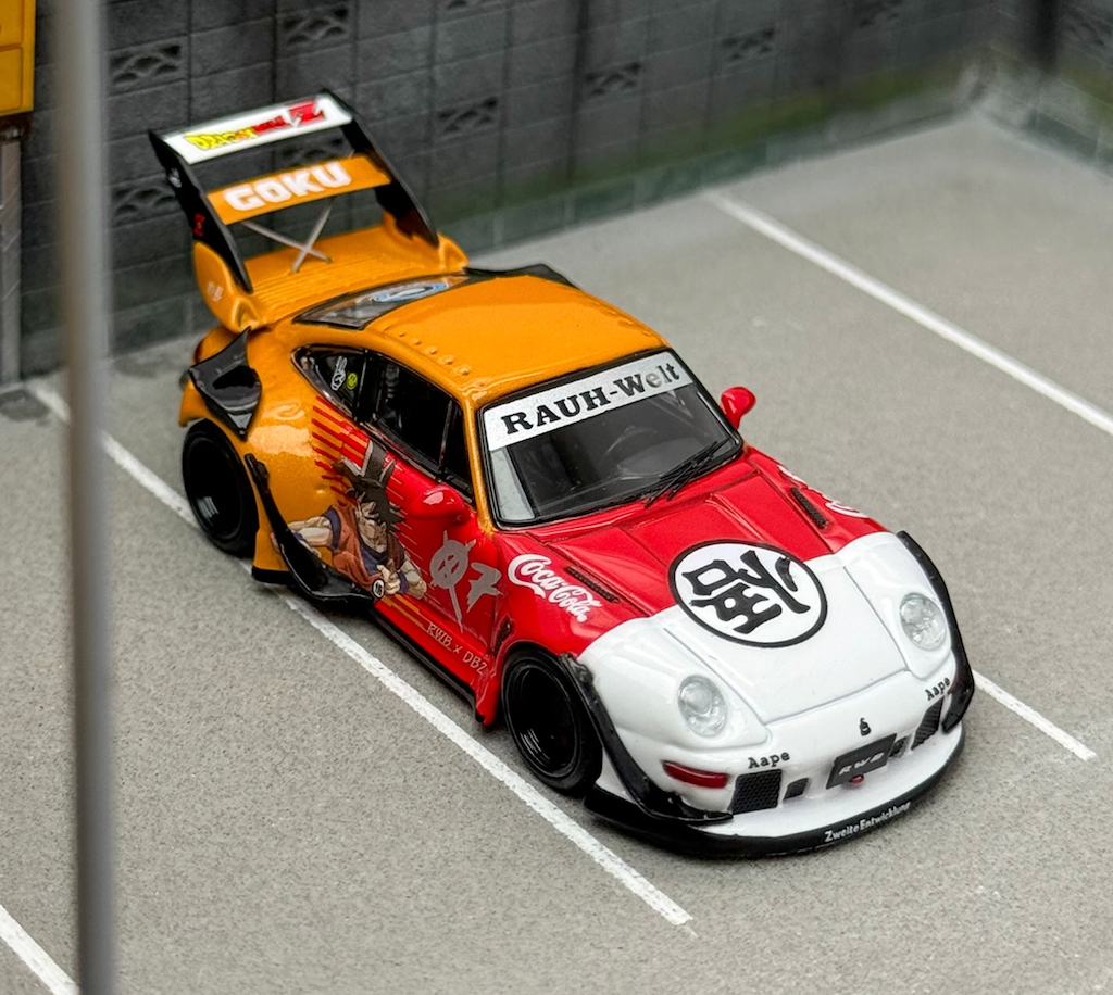 SW 1:64 Red Dragon Ball RWB 993 911 Racing Sports Model Diecast