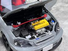 Load image into Gallery viewer, MH 1:18 Grey JDM Civic Type R EK9 B16B Vtec Engine Model Diecast Metal Car
