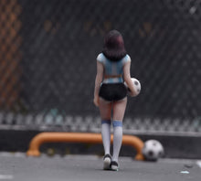 Load image into Gallery viewer, 1:64 Painted Figure Model Miniature Resin Sand Diorama Soccer Babe Girl Lady
