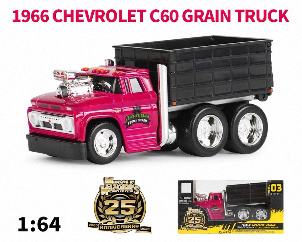 Maisto 1:64 1966 Pink Chevrolet C60 Grain Truck Model Diecast Metal Car New Collection