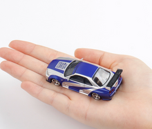 Load image into Gallery viewer, FS 1:64 Silver Blue NFS Skyline GTR R34 Sports Model Diecast Metal Car BN
