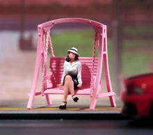 Load image into Gallery viewer, 1:64 Painted Figure Model Miniature Resin Diorama Sand Pink Swing Ornament Toy Collection
