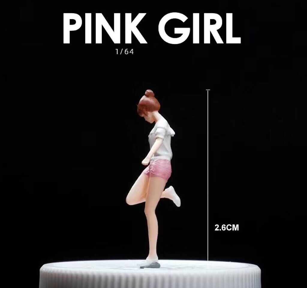 1:64 Painted Figure Mini Model Miniature Resin Diorama People Sand Pink Girl