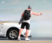 Load image into Gallery viewer, 1:64 Painted Figure Model Miniature Resin Diorama Sand Backpack Man Standing Toy New Collection
