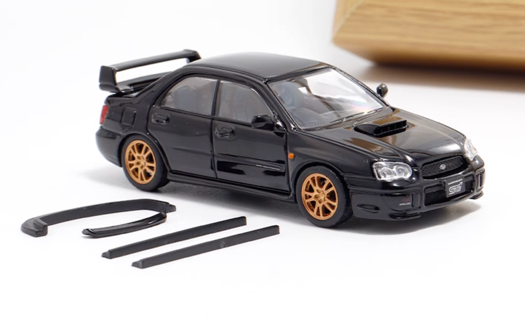 1:64 Furuya Black Impreza WRX STI VIII 8 Sedan Model Diecast Metal Car New Collection
