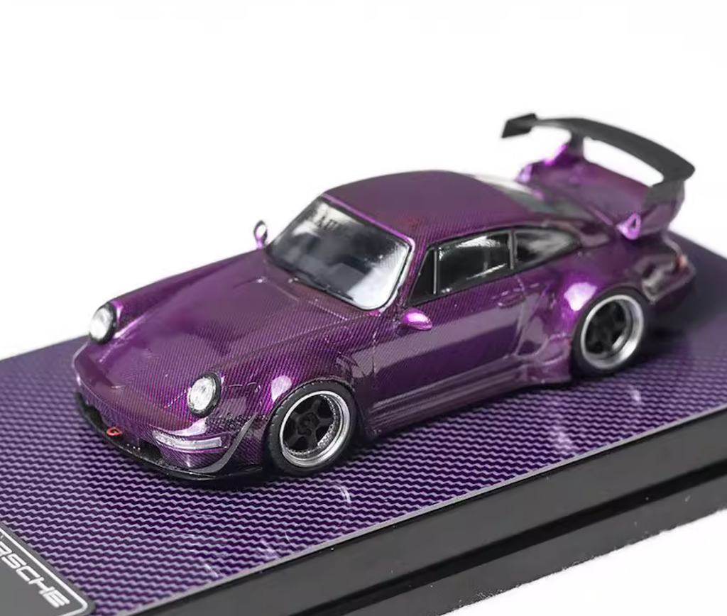 Flame 1:64 Purple Carbon RWB 964 Sports Model Diecast Metal Car New Collection