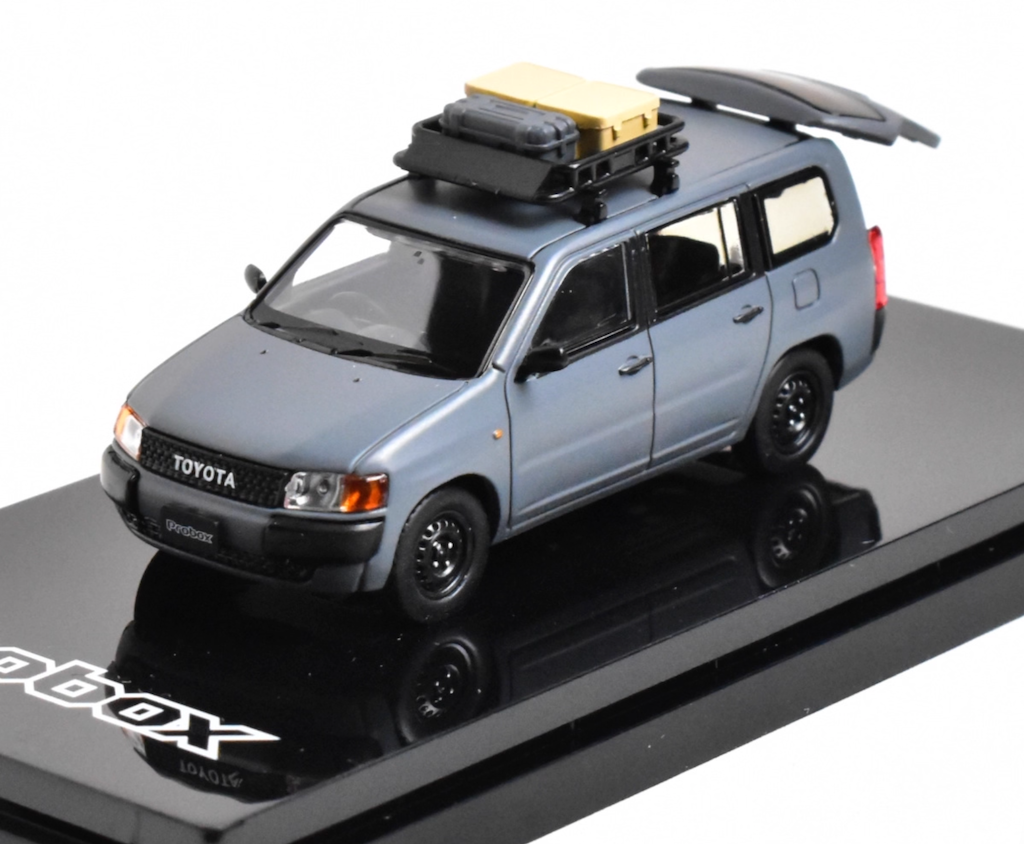 HobbyJapan 1:64 Gray TOYOTA Probox Mini Van Sport Model Diecast Metal Car New Collection