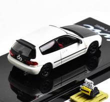 Load image into Gallery viewer, HJ 1:64 White Carbon Civic EG6 SiR-S Engine Sport Model Diecast Metal Car New Collection
