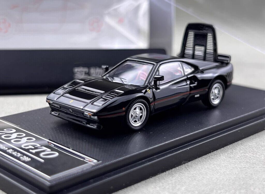 HM 1:64 Black 288 GTO Racing Sports Classic Model Diecast Metal Car New Collection