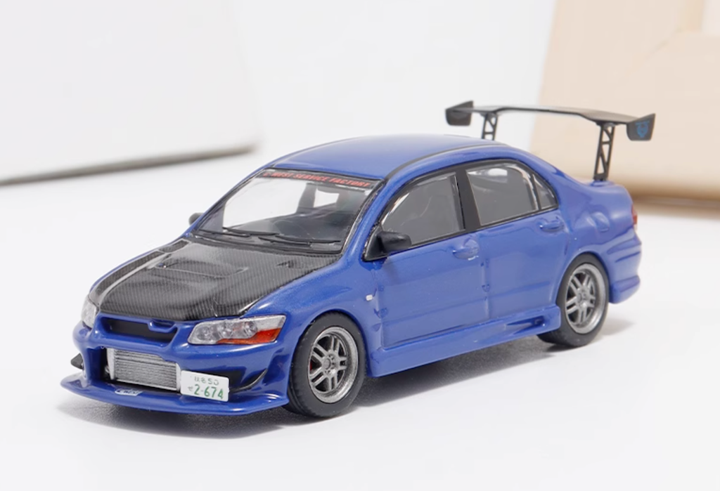 FS 1:64 Blue Lancer Evolution Evo 7 VII MK7 C West Model Diecast Metal Car