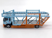 Load image into Gallery viewer, 1:64 Blue Gulf 500 HINO Ranger Double Transport Truck Model Diecast Metal Car
