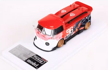 Load image into Gallery viewer, LMLF 1:64 Red #96 VW T1 RWB Pickup Camper Kombi Model Diecast Metal Car New Collection

