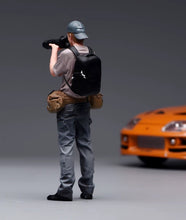 Load image into Gallery viewer, 1:24 Painted Figure Model Miniature Resin Diorama Outdoor Photographer Cameraman
