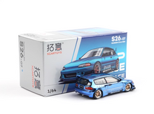 Load image into Gallery viewer, Poprace 1:64 Plating Blue Civic EG6 Pandem Sports Model Diecast Metal Car New Collection
