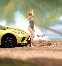 Load image into Gallery viewer, 1:64 Painted Unpainted Figure Model Miniature Resin Diorama Sand Sun Hat Lady
