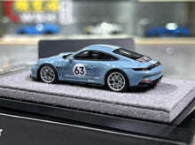 Load image into Gallery viewer, 1:64 DPM Blue 911 992 ST #63 Sports Model Diecast Resin Car New Collection
