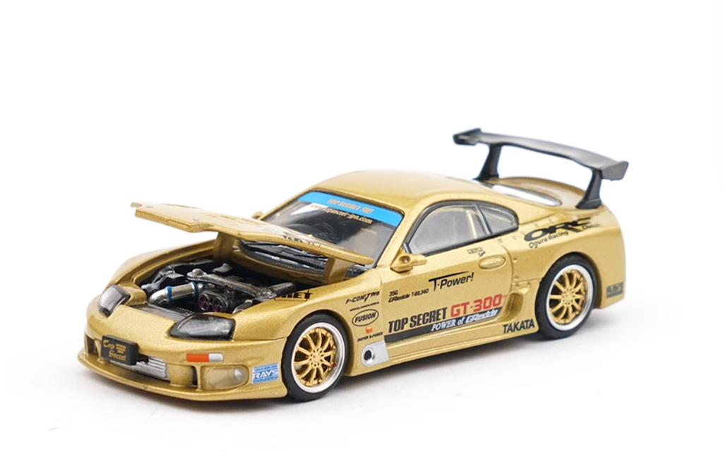 Poprace 1:64 Gold Supra GT300 Top Secret Sports Model Diecast Metal Car New Collection