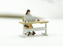 Load image into Gallery viewer, 1:64 Painted Figure Model Miniature Resin Diorama Sand Office Lady Table Chair
