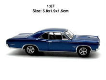 Load image into Gallery viewer, 1:87 1966 Blue Pontiac Muscle Coupe Classic Model Diecast Metal Car New
