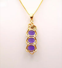 Load image into Gallery viewer, Nature Jade Purple Beans Pendant Necklace Gift Jewelry charm Blessing Lucky
