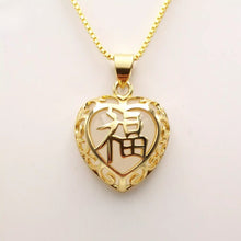 Load image into Gallery viewer, Nature Jade Heart Pendant Necklace Gift Jewelry charm Blessing Fortune Lucky m
