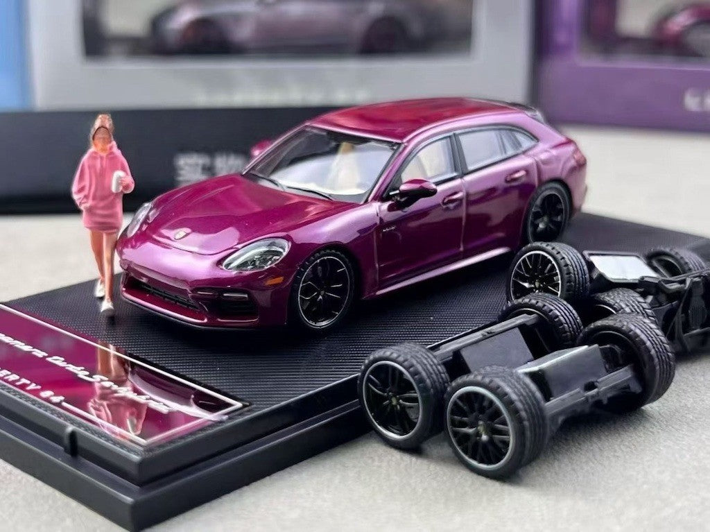 Liberty 1:64 Purple Panamera Turbo S Figure Sports Model Diecast Metal Car New Collection