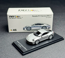 Load image into Gallery viewer, AR 1:64 Silver 911 Carrera 992.1 GT Sports Model Diecast Metal Car New Collection
