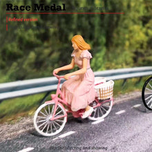 Load image into Gallery viewer, 1:64 Painted Figure Mini Model Miniature Resin Diorama People Pastoral Bicycle
