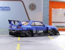 Load image into Gallery viewer, SW 1:64 JDM Skyline GTR ER34 LBWK #5 Racing Sports Model Diecast Metal Car New
