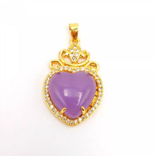 Load image into Gallery viewer, Nature Jade Purple Heart Pendant Necklace Gift Jewelry charm Blessing Lucky new
