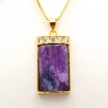 Load image into Gallery viewer, Nature Jade Purple Plaque Pendant Necklace Gift Jewelry charm Blessing Lucky New
