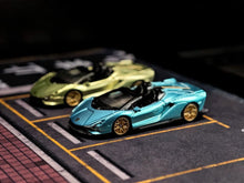 Load image into Gallery viewer, TSC 1:64 Blue Green Sian Super Racing Sports Model Diecast Metal Car New Collection
