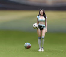 Load image into Gallery viewer, 1:64 Painted Figure Model Miniature Resin Sand Diorama Soccer Babe Girl Lady
