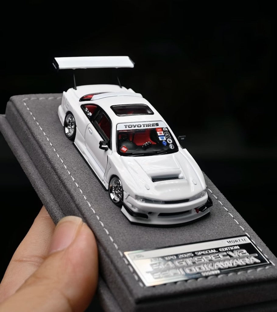 Mortal 1:64 White Silvia S14 GT Spec V2 Seiji Sports Model Diecast Metal Car