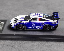 Load image into Gallery viewer, Aurora 1:64 White Blue 992 GT3 RS Sports Model Diecast Metal Car New Collection
