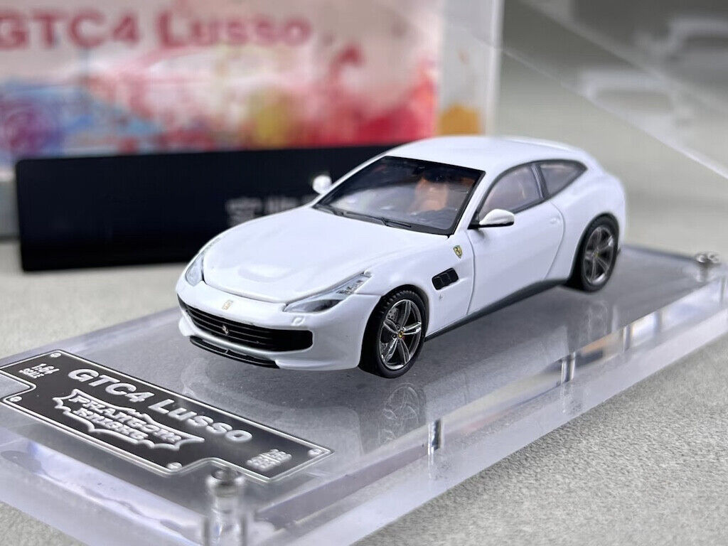 PK 1:64 White GTC4 Lusso Racing Sports Model Diecast Metal Car New Collection