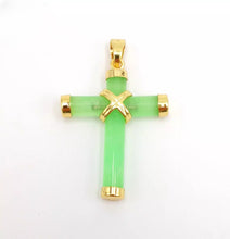 Load image into Gallery viewer, Nature Cross Jade Pendant Necklace Jewelry charm Blessing Gift for Woman &amp; Man G
