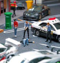 Load image into Gallery viewer, 1:64 Painted Figure Mini Model Miniature Resin Diorama Police Car Accident Scene New Scene
