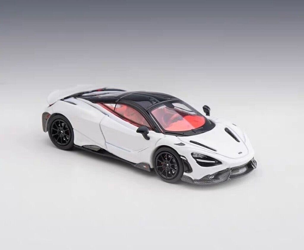 Masdi 1:64 White 765LT Racing Sports Model Diecast Metal Car New Collection