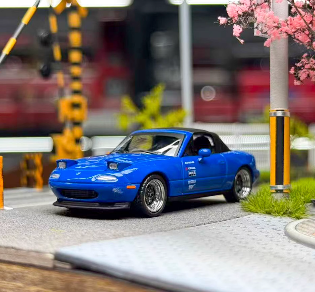 MINIGT 1:64 JDM Blue Mazda Miata MX5 Sports Model Diecast Metal Car New Collection