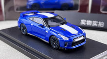 Load image into Gallery viewer, MH 1:64 Blue 50th Skyline GTR R35 Racing Sports Model Diecast Metal Car New Collection
