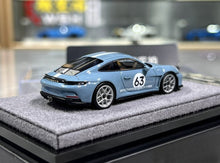 Load image into Gallery viewer, 1:64 DPM Blue 911 992 ST #63 Sports Model Diecast Resin Car New Collection
