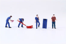 Load image into Gallery viewer, 1:64 Painted Figure Mini Model Miniature Resin Diorama Car Garage Repairman Set

