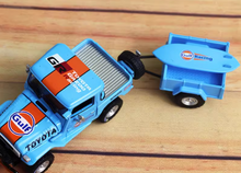 Load image into Gallery viewer, RM 1:64 Gulf Land Cruiser FJ40 Pickup Trailer Set Model Diecast Metal Car New Collection
