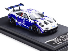 Load image into Gallery viewer, Aurora 1:64 White Blue 992 GT3 RS Sports Model Diecast Metal Car New Collection
